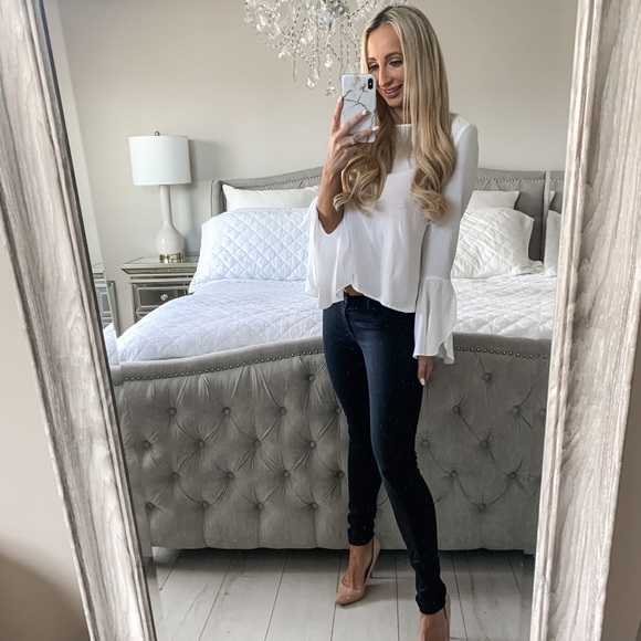 White Bell Sleeve Loose Blouse - Picture 9 of 13